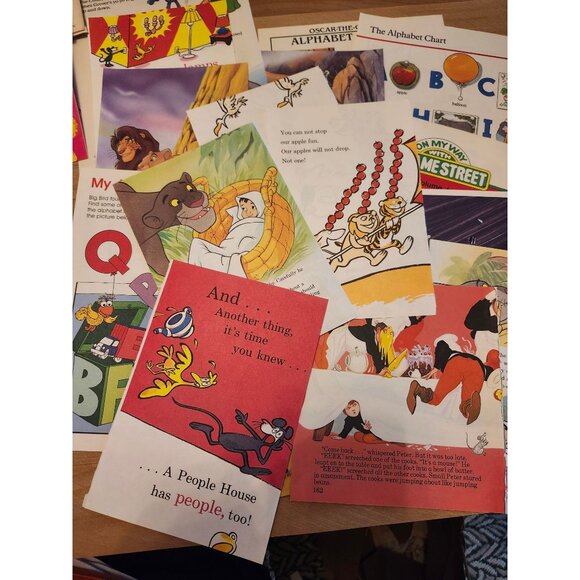 25 Vintage Illustrated Children's Book Pages Junk Journal Ephemera Lot Scrapbook - Picture 4 of 5